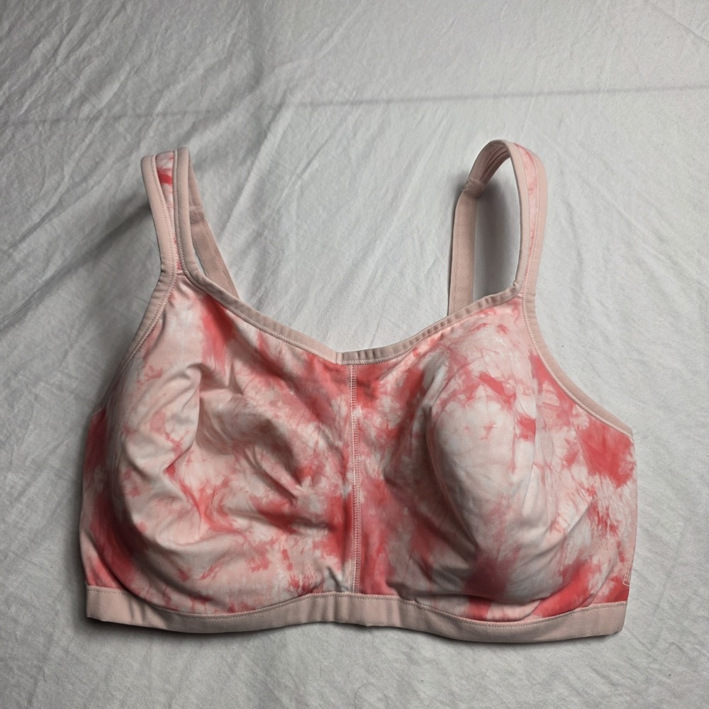 natori yogi women's sports bra 731050 pink tie dye 38DDD